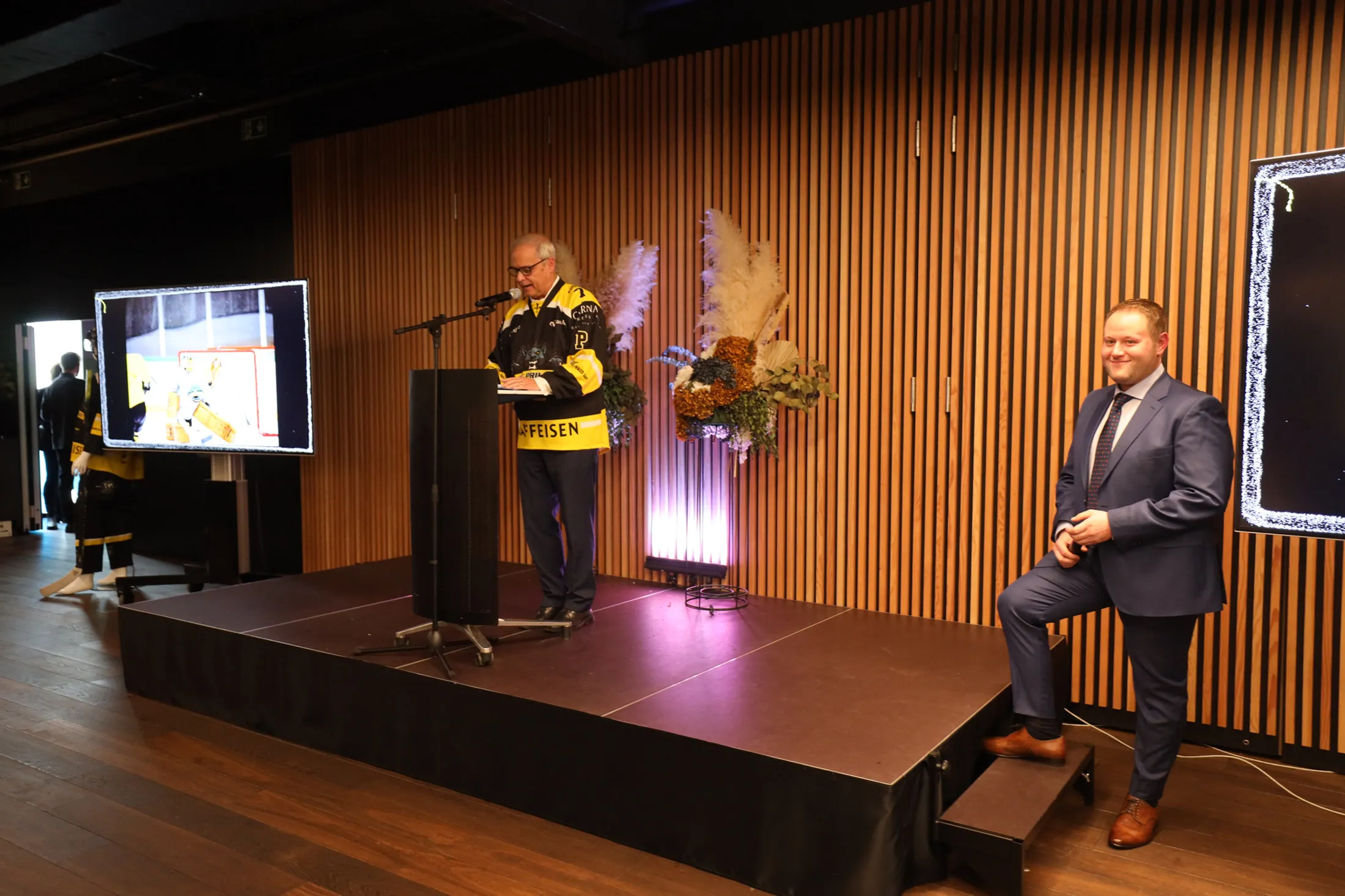 Presentation on stage in front of the audience