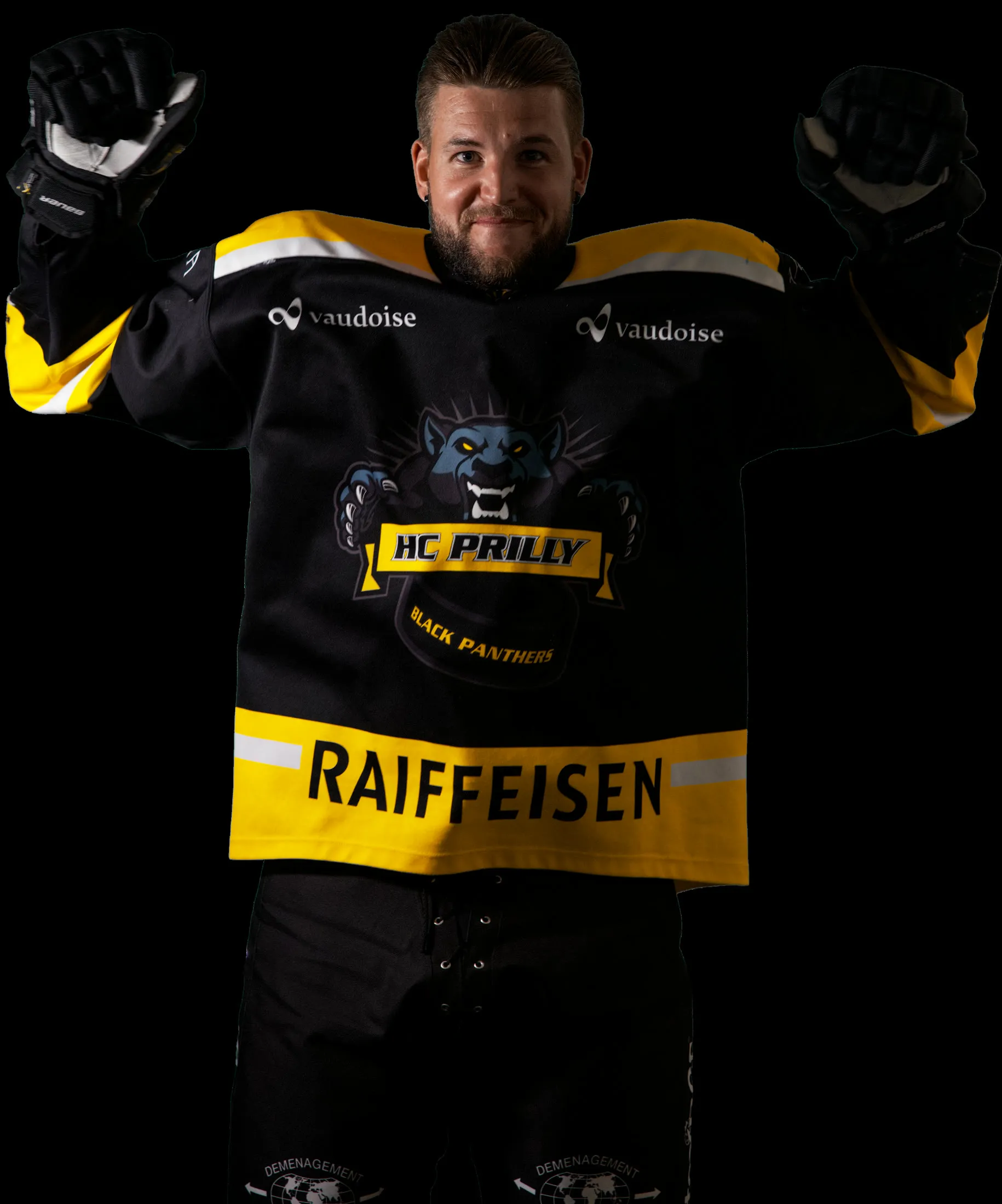 Portrait officiel d’un joueur du HC Prilly sur fond noir